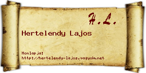 Hertelendy Lajos névjegykártya